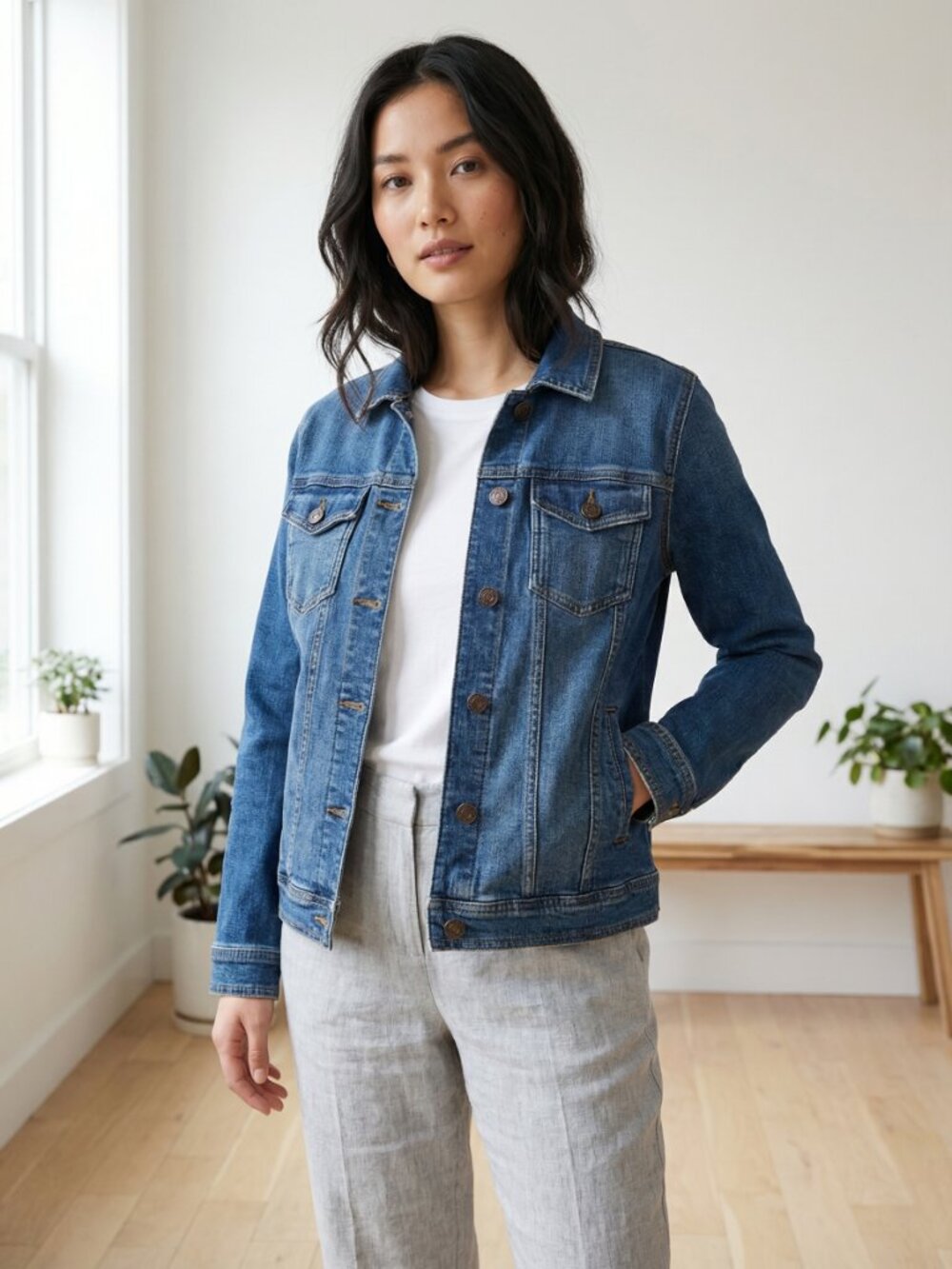 Talbots Woman 1X Petite Denim Jean Jacket
